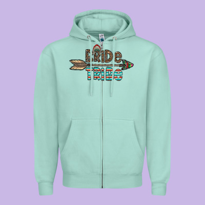 Bride Tribe Zipper Hoodie Designed By Cowhidedigitalart