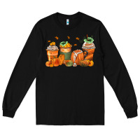 Black pumpkins coffee cups Long Sleeve Tee - Zillion Design Studio