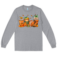 Heather Grey pumpkins coffee cups Long Sleeve Tee - Zillion Design Studio