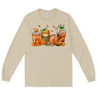 Mushroom pumpkins coffee cups Long Sleeve Tee - Zillion Design Studio