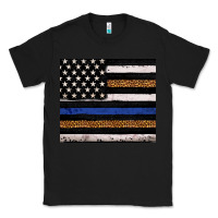 Black Back to blue USA flag leopard police 20oz tumbler Classic Tee - Neo Western