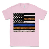 Bubblegum Pink Back to blue USA flag leopard police 20oz tumbler Classic Tee - Neo Western