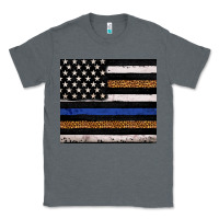 Charcoal Heather Back to blue USA flag leopard police 20oz tumbler Classic Tee - Neo Western