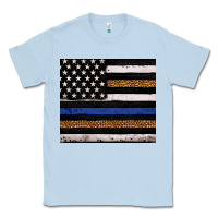 Dusty Blue Back to blue USA flag leopard police 20oz tumbler Classic Tee - Neo Western