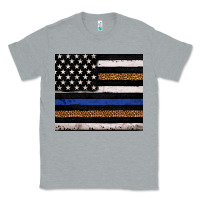 Heather Grey Back to blue USA flag leopard police 20oz tumbler Classic Tee - Neo Western