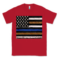 Red Back to blue USA flag leopard police 20oz tumbler Classic Tee - Neo Western