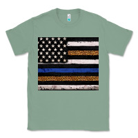Sage Back to blue USA flag leopard police 20oz tumbler Classic Tee - Neo Western