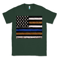 Sports Green Back to blue USA flag leopard police 20oz tumbler Classic Tee - Neo Western