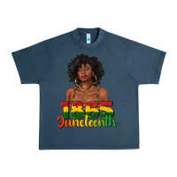 Midnight Navy 1865 juneteenth with afro black woman Urban Heavy Tee - texasbilliewilder