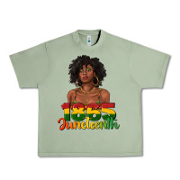 Oil Green 1865 juneteenth with afro black woman Urban Heavy Tee - texasbilliewilder