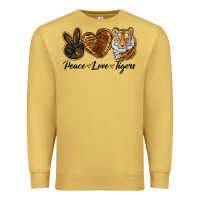 Antique Gold Peace Love Tigers Premium Sweatshirt - LillyAllenDesigns