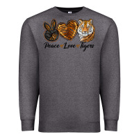 Charcoal Heather Peace Love Tigers Premium Sweatshirt - LillyAllenDesigns