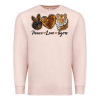 Pale Pink Peace Love Tigers Premium Sweatshirt - LillyAllenDesigns