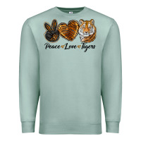 Seafoam Peace Love Tigers Premium Sweatshirt - LillyAllenDesigns
