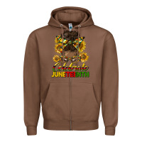 Chestnut celebrate juneteenth black woman bun Zipper Hoodie - HRA Design Shop