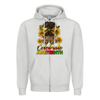 Dove Grey celebrate juneteenth black woman bun Zipper Hoodie - HRA Design Shop