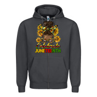 Smoke celebrate juneteenth black woman bun Zipper Hoodie - HRA Design Shop