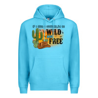 Ocean Blue if i was a cowgirl i d be wild and free Premium Hoodie - MaliasSmallBusiness