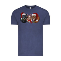 Vintage Denim Christmas Cows Vintage Tee - RanaPortraitStore