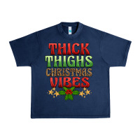 Navy thick thighs christmas vibes Urban Heavy Tee - BarkalooDesign