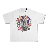 Lunar Rock Easter Bunny With Floral Wreath Urban Heavy Tee - RanaPortraitStore