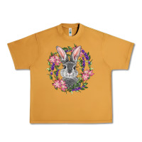 Peanut Butter Easter Bunny With Floral Wreath Urban Heavy Tee - RanaPortraitStore