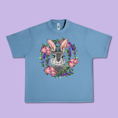 Urban Heavy Tee Easter Bunny With Floral Wreath