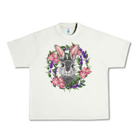 Pistachio Easter Bunny With Floral Wreath Urban Heavy Tee - RanaPortraitStore