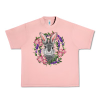 Salmon Easter Bunny With Floral Wreath Urban Heavy Tee - RanaPortraitStore