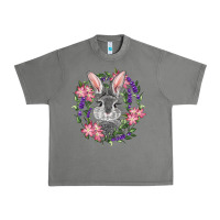 Tornado Easter Bunny With Floral Wreath Urban Heavy Tee - RanaPortraitStore