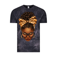 Cloud Black plaid bandana afro woman Vintage Tee - texasbilliewilder