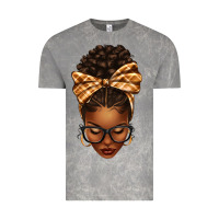 Cloud Rock plaid bandana afro woman Vintage Tee - texasbilliewilder