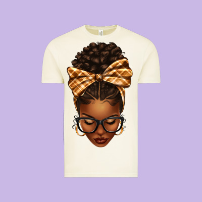 Vintage Tee plaid bandana afro woman
