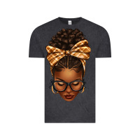 Vintage Black plaid bandana afro woman Vintage Tee - texasbilliewilder