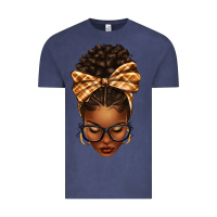 Vintage Denim plaid bandana afro woman Vintage Tee - texasbilliewilder
