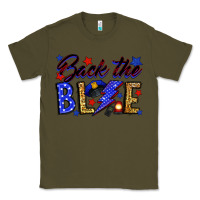 Army Green Back the blue with lightning bolt Classic Tee - Neo Western