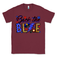 Burgundy Back the blue with lightning bolt Classic Tee - Neo Western