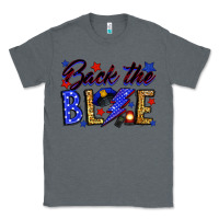 Charcoal Heather Back the blue with lightning bolt Classic Tee - Neo Western