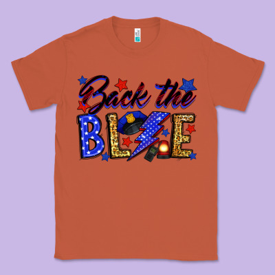 Back The Blue With Lightning Bolt Classic Tee Designed By Neo Western