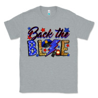 Heather Grey Back the blue with lightning bolt Classic Tee - Neo Western