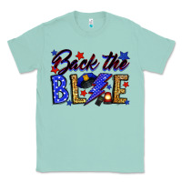 Seafoam Back the blue with lightning bolt Classic Tee - Neo Western