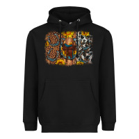 Black saddle sunflower horseshoe cowhide leopard background Heavyweight Hoodie - Artiststas