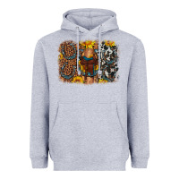 Heather Grey saddle sunflower horseshoe cowhide leopard background Heavyweight Hoodie - Artiststas