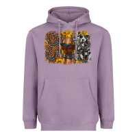 Lavender saddle sunflower horseshoe cowhide leopard background Heavyweight Hoodie - Artiststas
