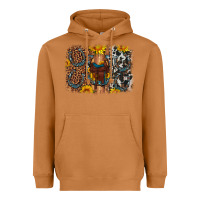 Meerkat saddle sunflower horseshoe cowhide leopard background Heavyweight Hoodie - Artiststas