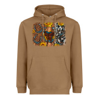 Toasted Coconut saddle sunflower horseshoe cowhide leopard background Heavyweight Hoodie - Artiststas