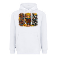 White saddle sunflower horseshoe cowhide leopard background Heavyweight Hoodie - Artiststas