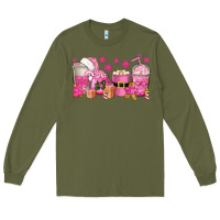 Army Green pink christmas coffee cups Long Sleeve Tee - texasbilliewilder