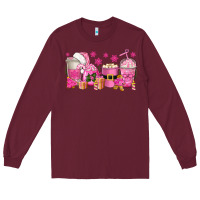Burgundy pink christmas coffee cups Long Sleeve Tee - texasbilliewilder