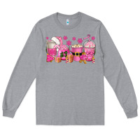 Heather Grey pink christmas coffee cups Long Sleeve Tee - texasbilliewilder